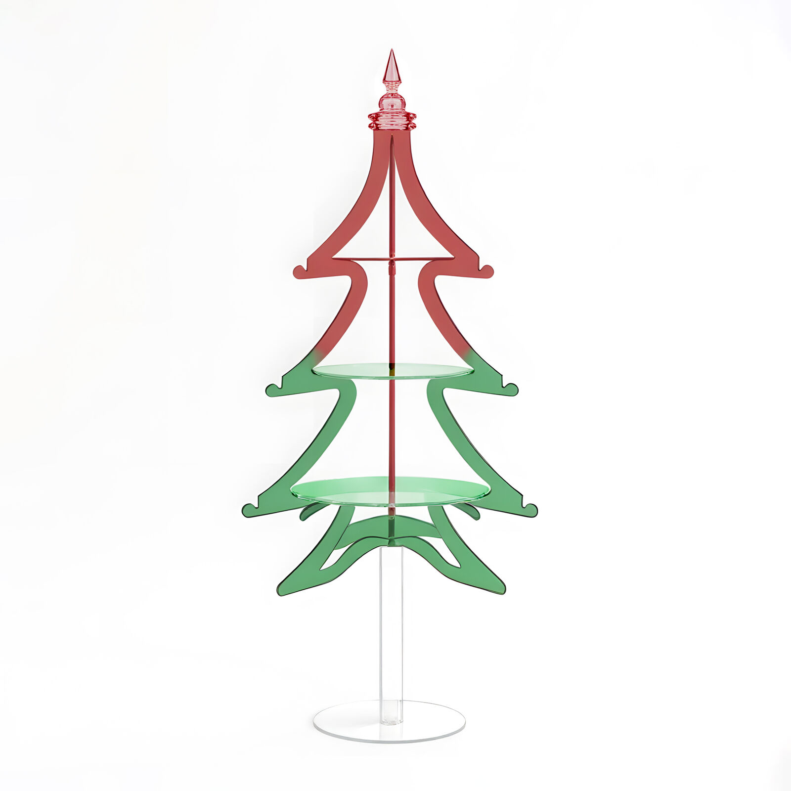 Red Green Christmas Acrylic Large Tree Dessert Stand, 3-Tier Cupcake & Cake Holder, 180cm Festive Party Tower Tree Display & Easy Assembly