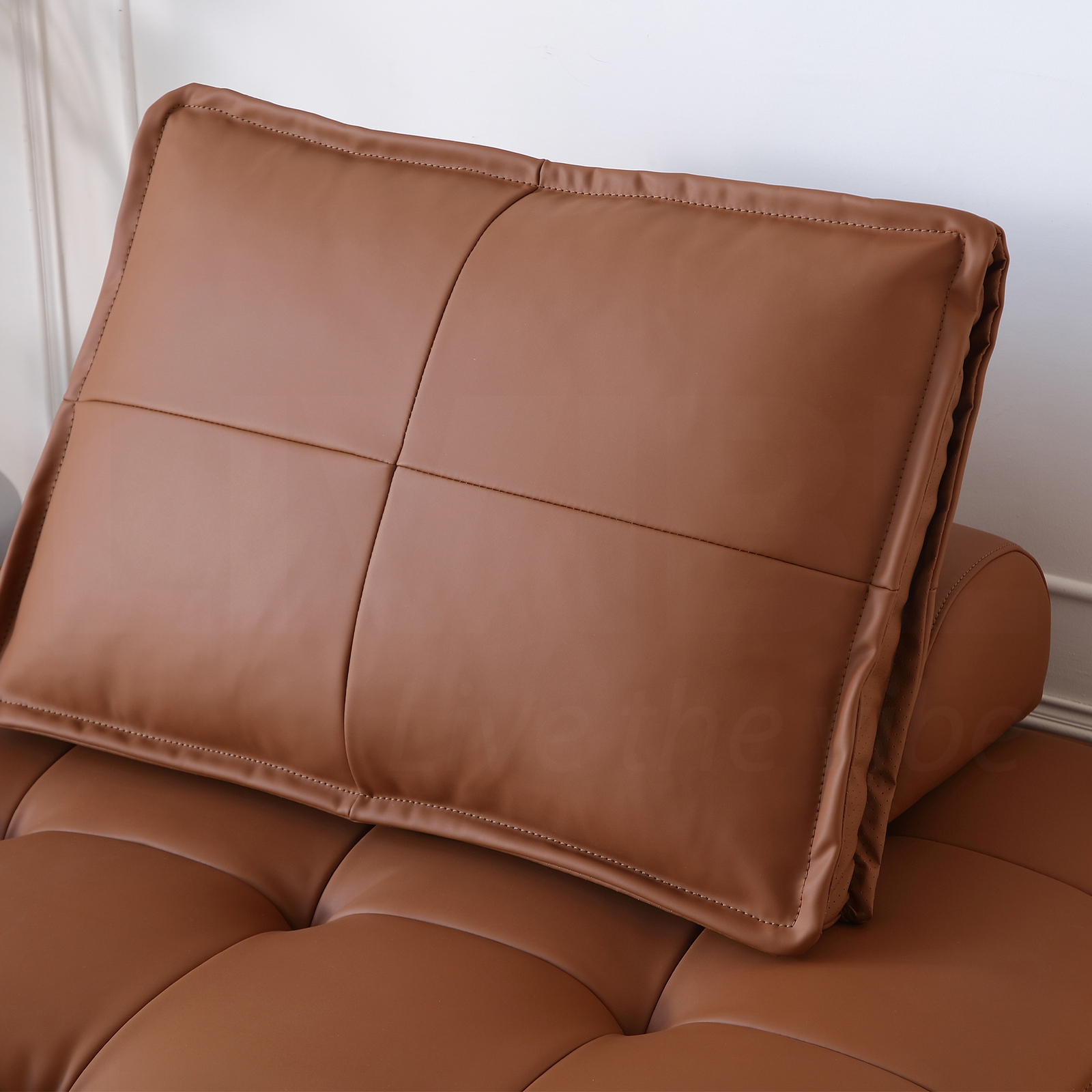MIUZ 1pc Modular Sofa Lounge Chair Tofu Sofa Armless Seat PU Leather Couch Seat - Picture 48 of 55