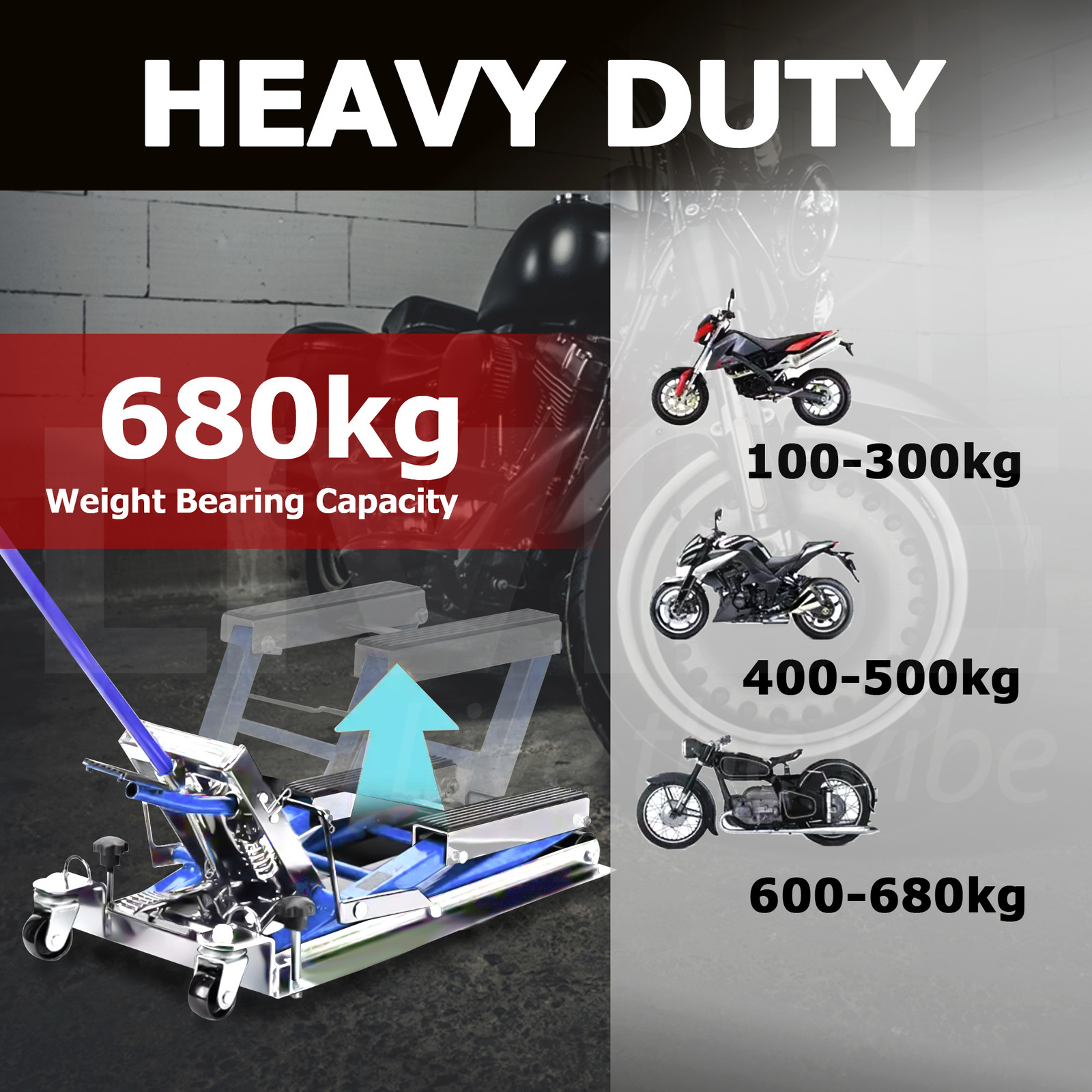 OUTDOOR360 Hydraulic Motorcycle Jack Scissor Lift Motorbike Repair