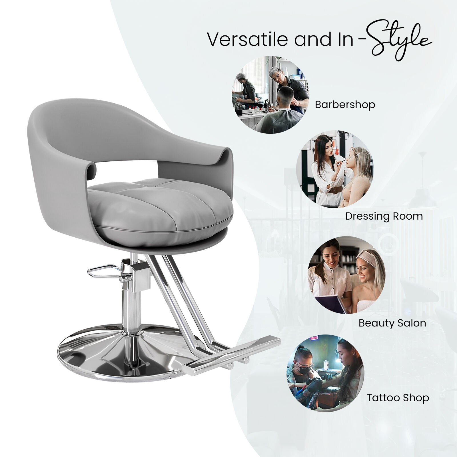 Lauft Salon Stool Swivel Chair Backrest Barber Hair Dresser Chair Hydraulic Lift - Picture 70 of 110