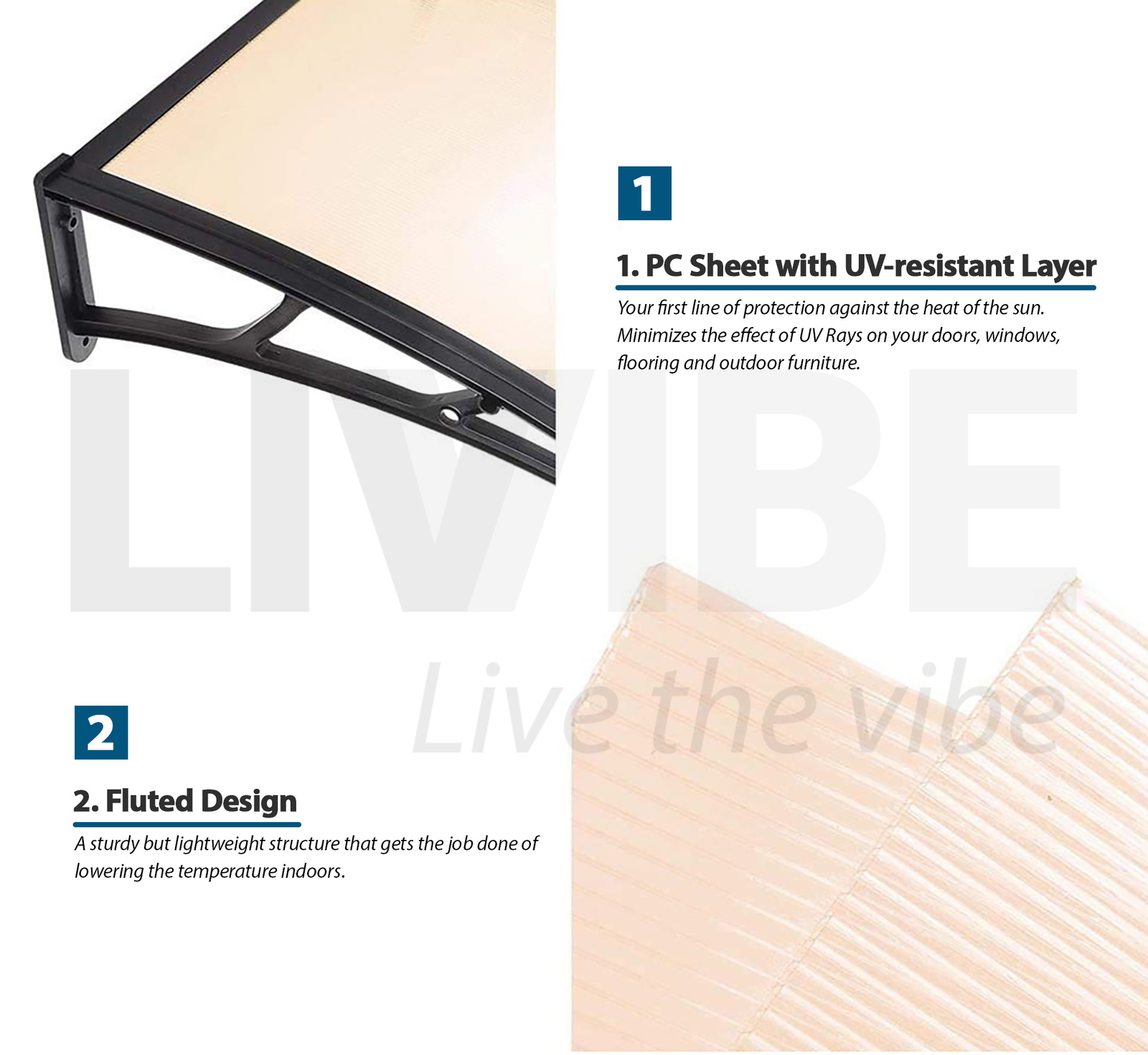 Glasshaus Window Door Awning Canopy Outdoor Patio Sun Rain Shield - Picture 15 of 250