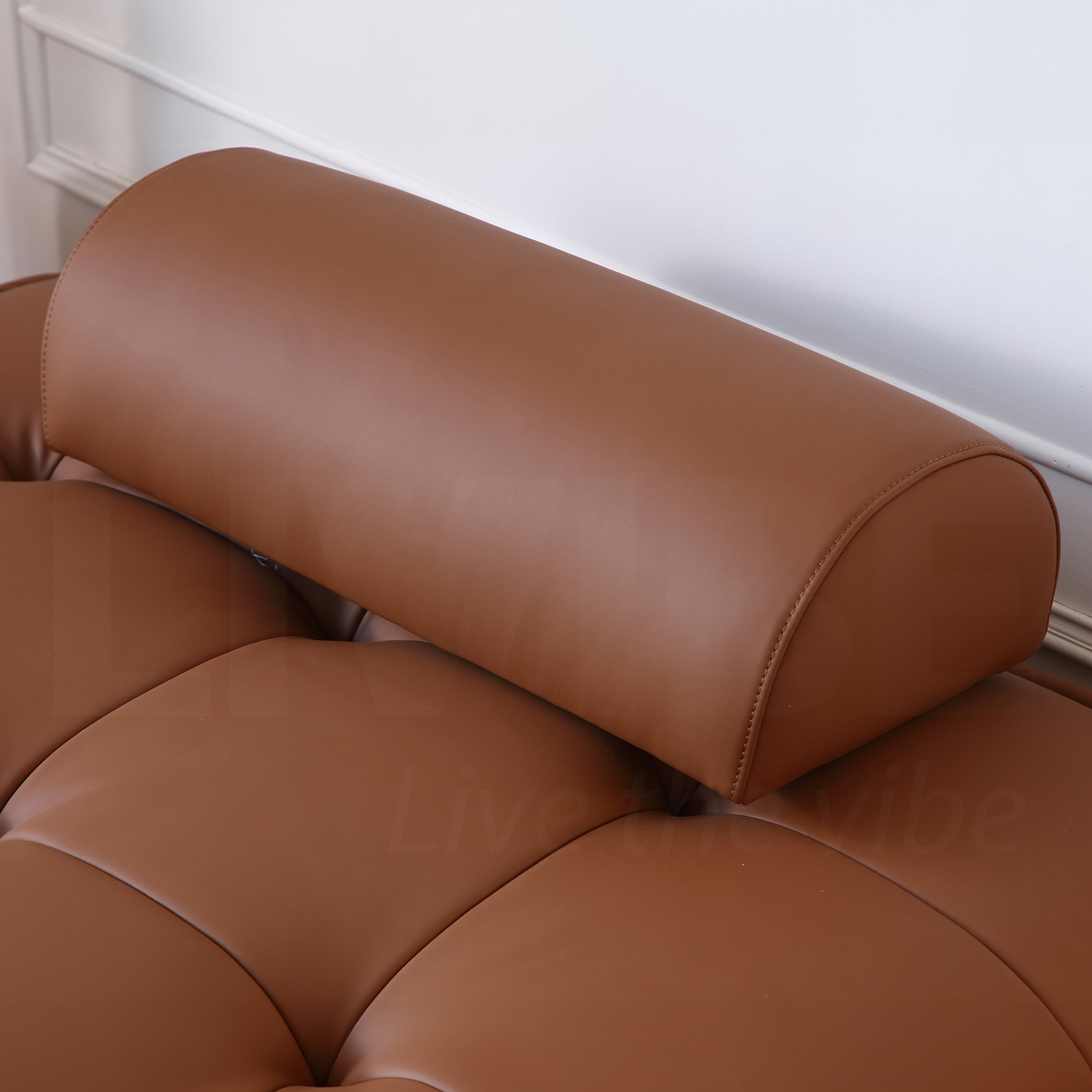 MIUZ 1pc Modular Sofa Lounge Chair Tofu Sofa Armless Seat PU Leather Couch Seat - Picture 49 of 55