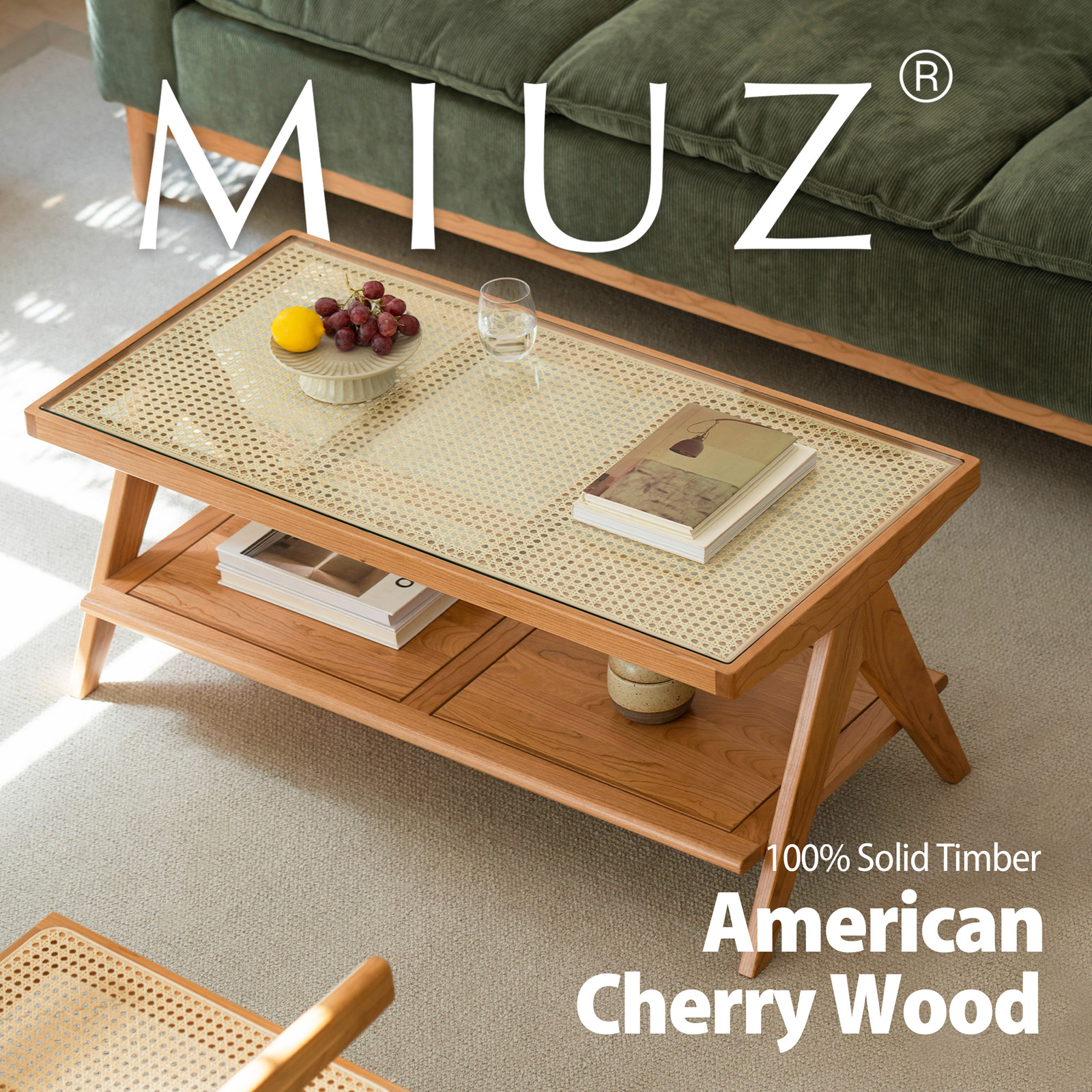 Solid cherry wood shop coffee table