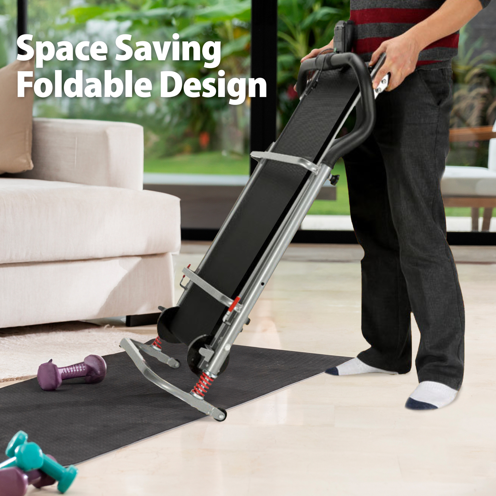 DONOW 3.0HP Foldable Treadmill With Manual Incline – Compact For Home/Small Spaces