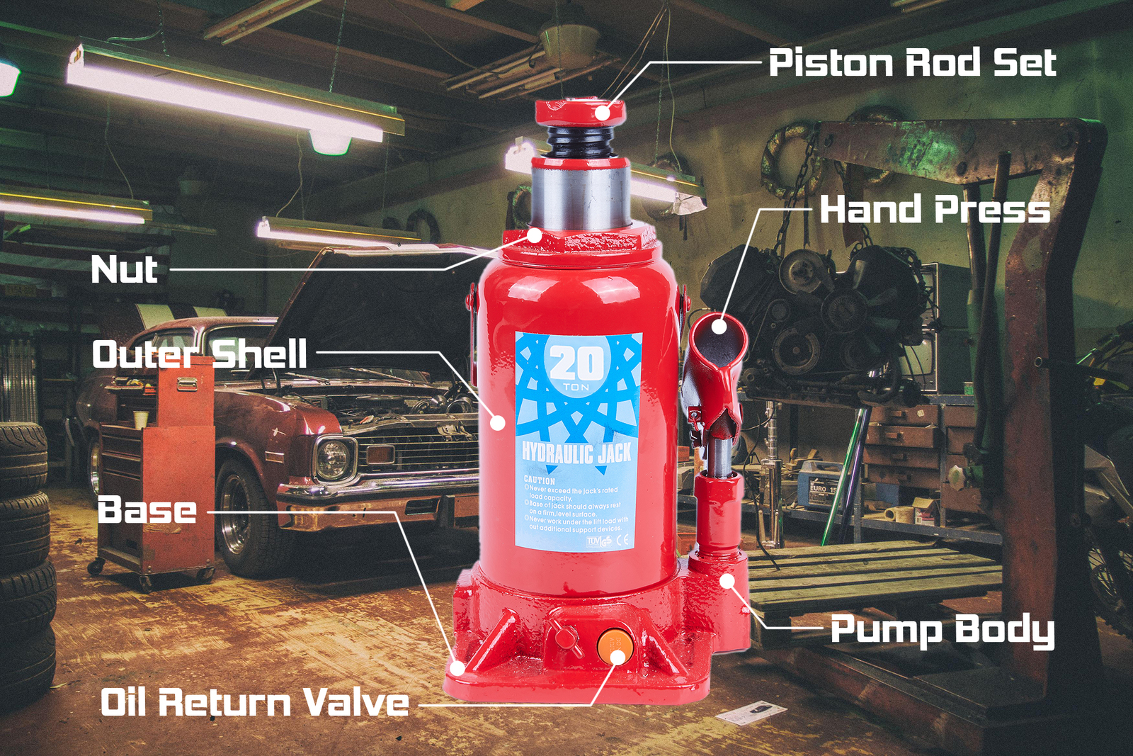 OUTDOOR360 1050 Ton Hydraulic Bottle Jack Heavy Duty Car Lifter Safety