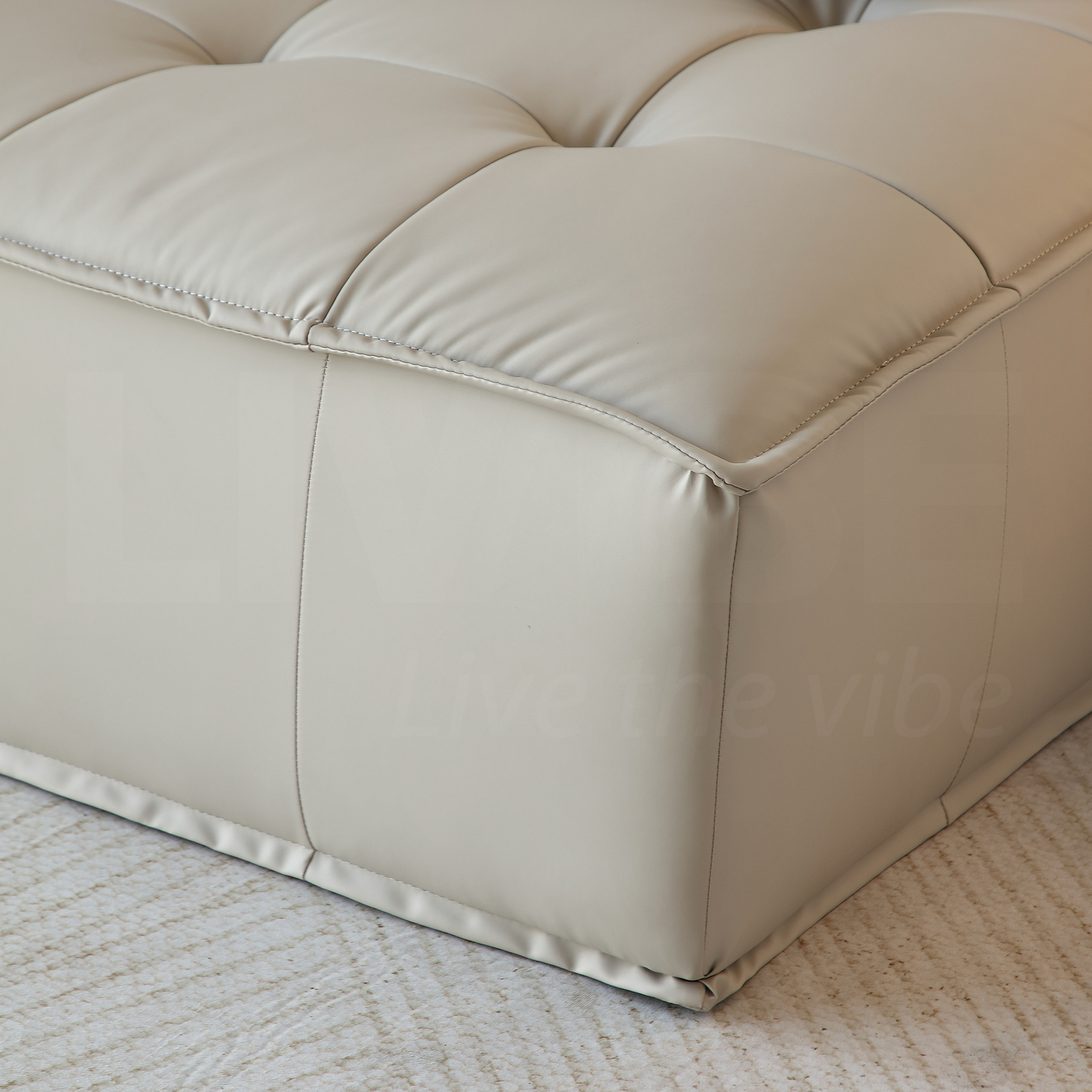 MIUZ 1pc Modular Sofa Lounge Chair Tofu Sofa Armless Seat PU Leather Couch Seat - Picture 28 of 55