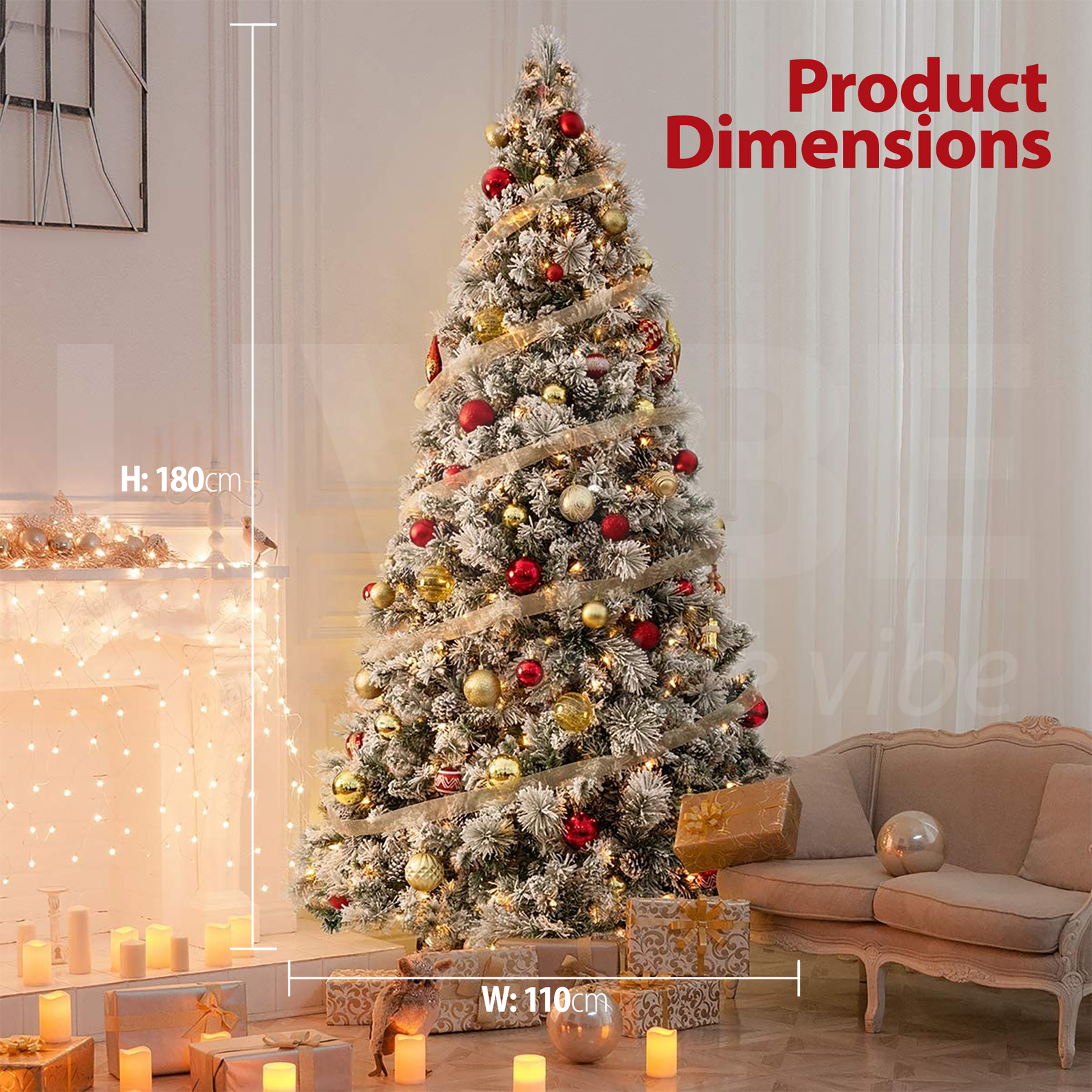 Flocked christmas best sale tree with lights