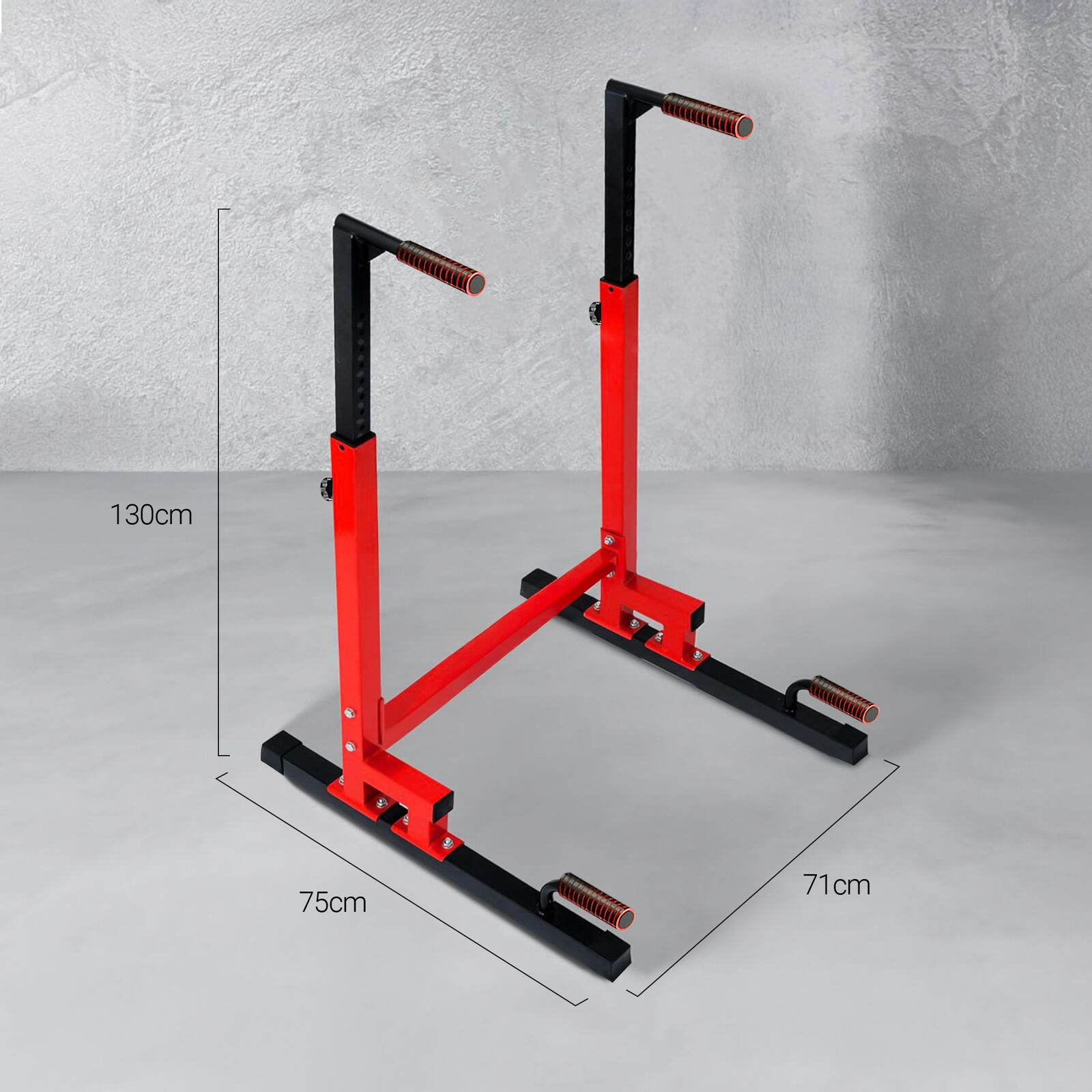 fitnessLAB Dip Stand Heavy Duty Dip Station Adjustable Dip Parallette Push Bar - Picture 29 of 31