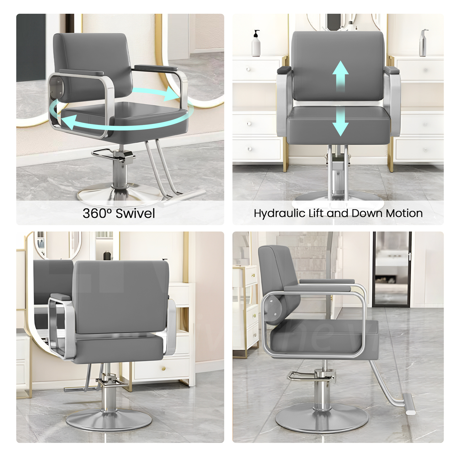 Lauft Salon Stool Swivel Chair Backrest Barber Hair Dresser Chair Hydraulic Lift - Picture 61 of 110