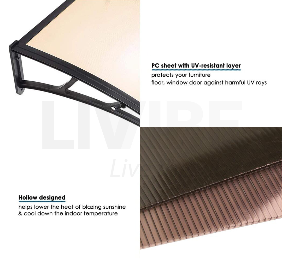 Glasshaus Window Door Awning Canopy Outdoor Patio Sun Rain Shield - Picture 47 of 250