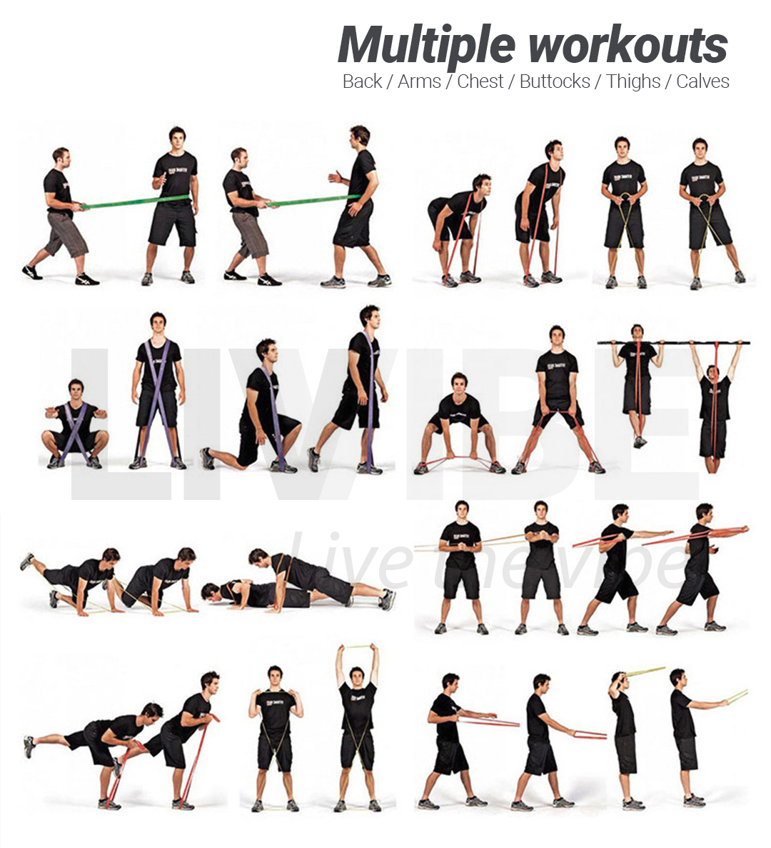 6PCS Resistance Bands Resistance Band Set Yoga Pilates Abs Exercise Fitness  Workout Band Melbour - FitnessLAB