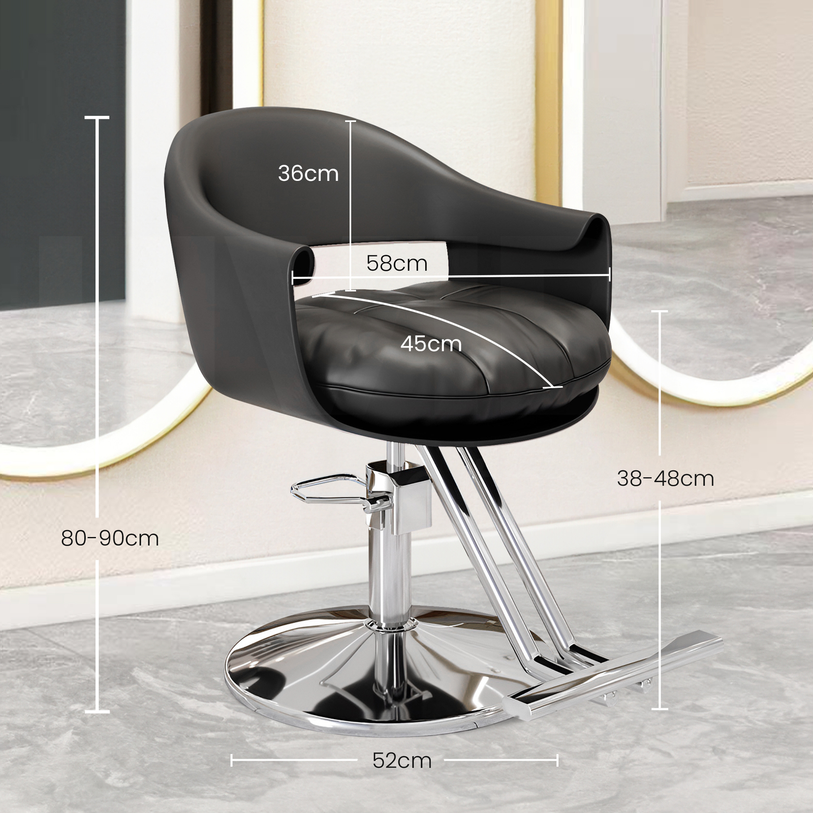 Lauft Salon Stool Swivel Chair Backrest Barber Hair Dresser Chair Hydraulic Lift - Picture 40 of 110