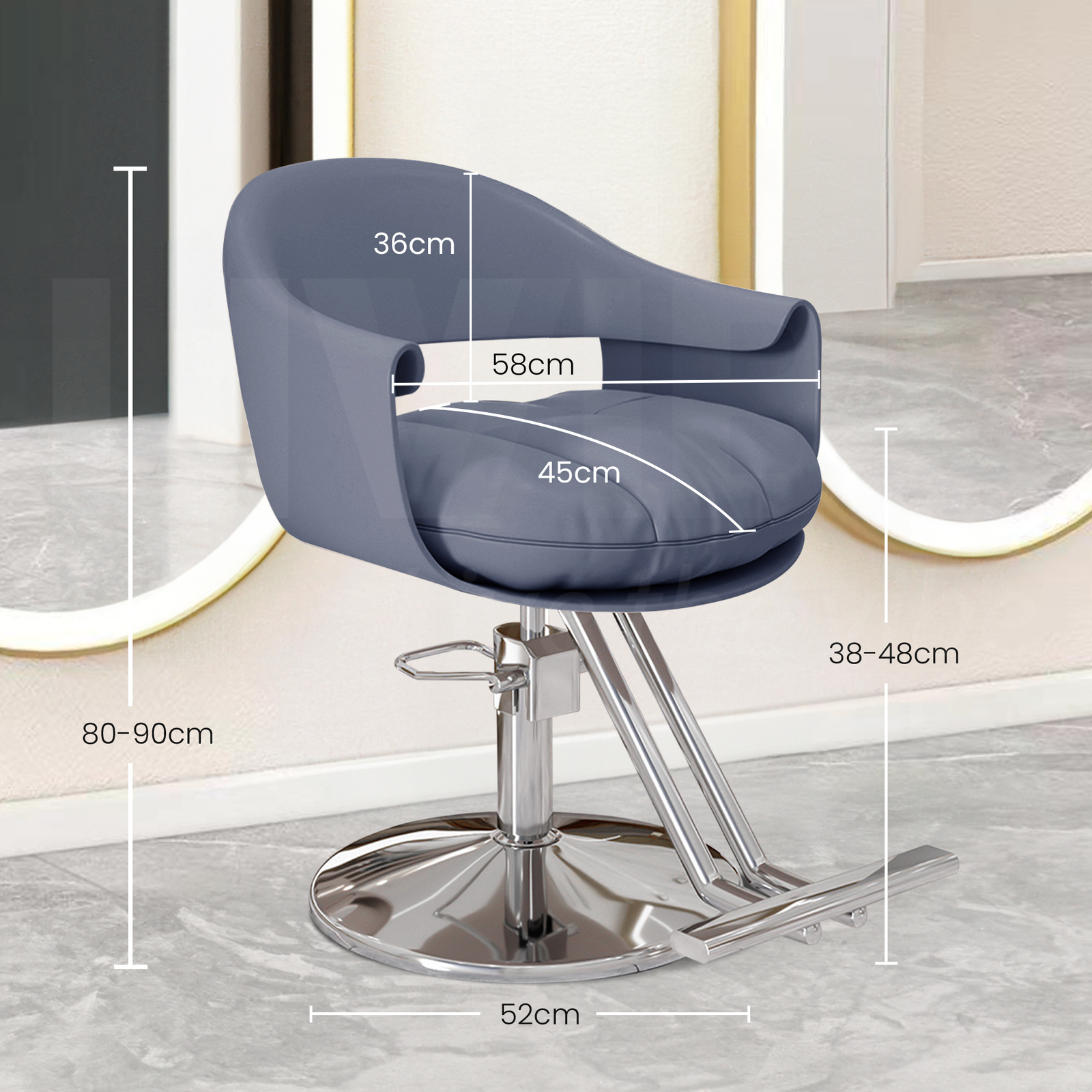 Lauft Salon Stool Swivel Chair Backrest Barber Hair Dresser Chair Hydraulic Lift - Picture 51 of 110