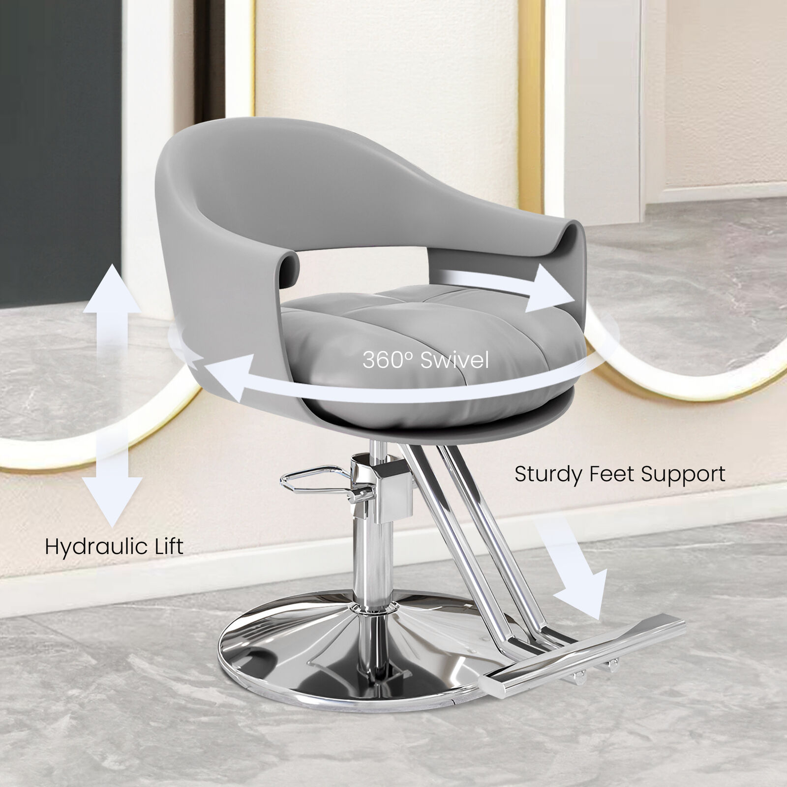 Lauft Salon Stool Swivel Chair Backrest Barber Hair Dresser Chair Hydraulic Lift - Picture 73 of 110