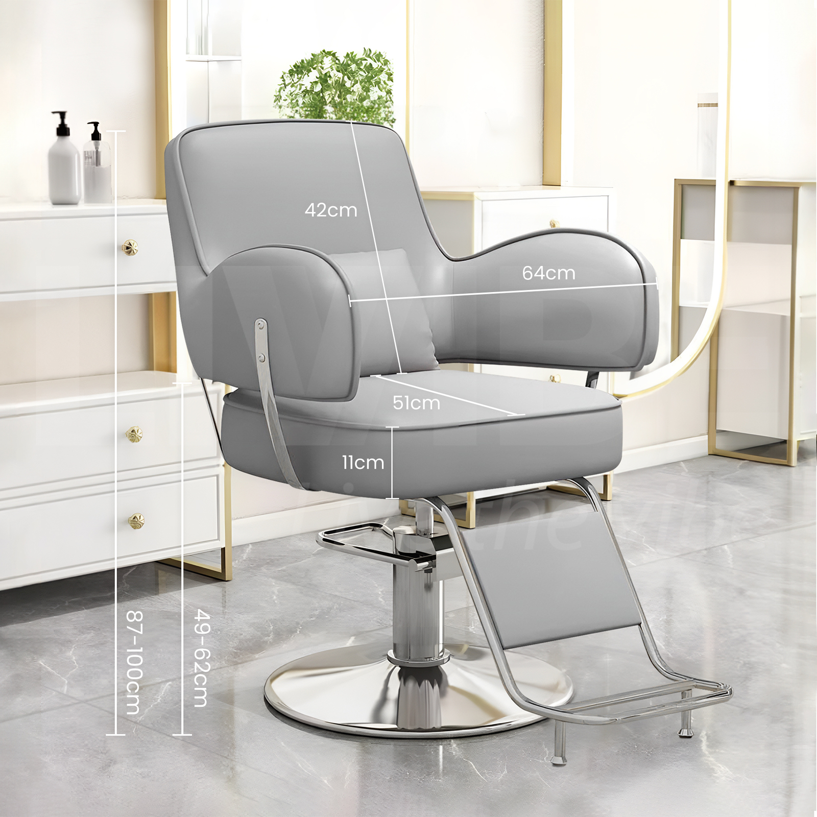 Lauft Salon Stool Swivel Chair Backrest Barber Hair Dresser Chair Hydraulic Lift - Picture 84 of 110