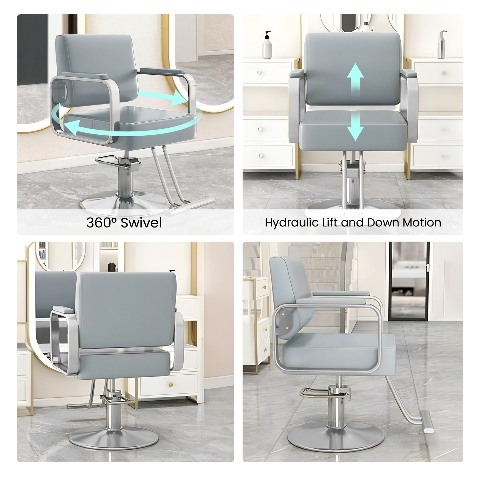 Lauft Salon Stool Swivel Chair Backrest Barber Hair Dresser Chair Hydraulic Lift - Picture 95 of 110