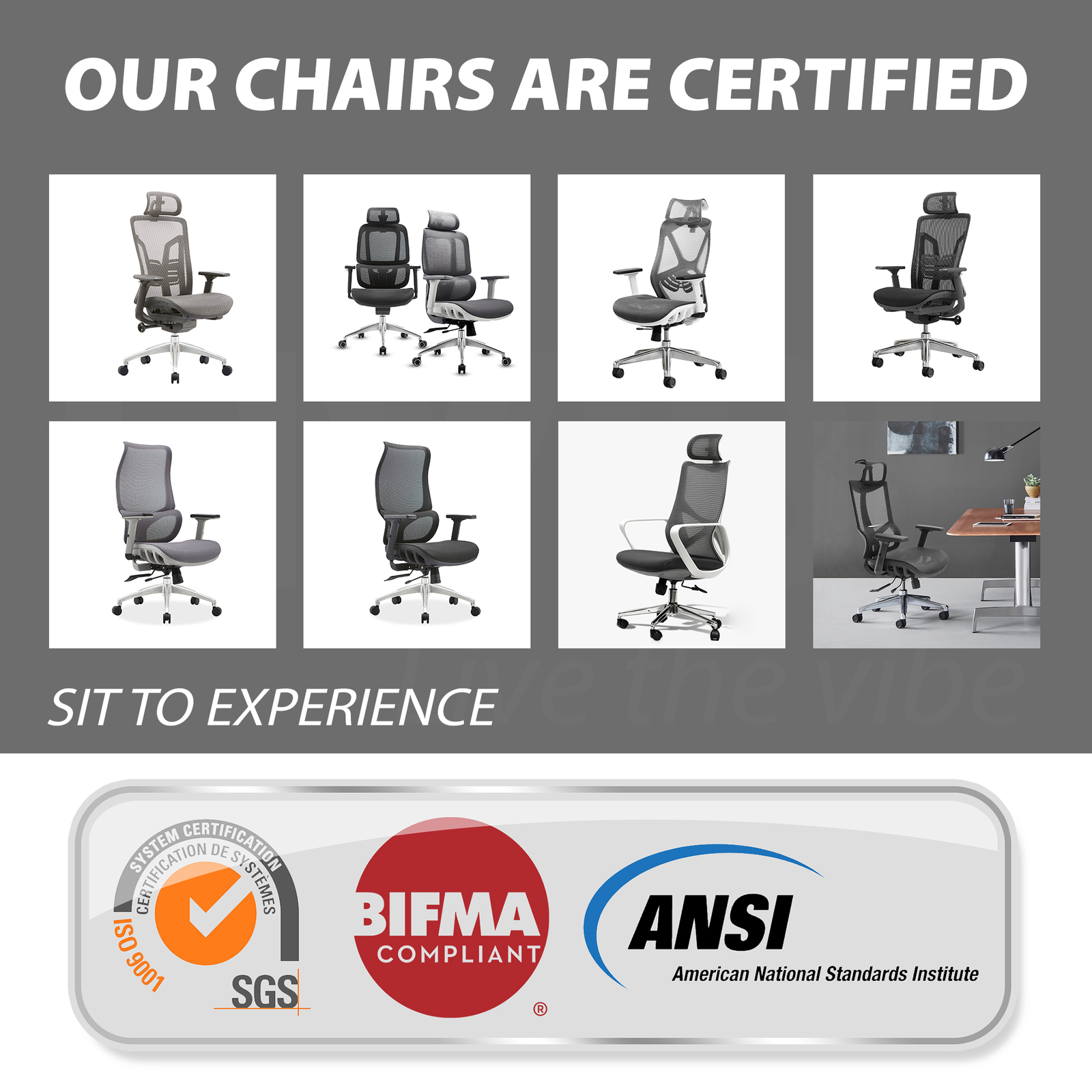 Ergonomic Mesh Office Chair Gaming Executive Fabric Seat Headrest