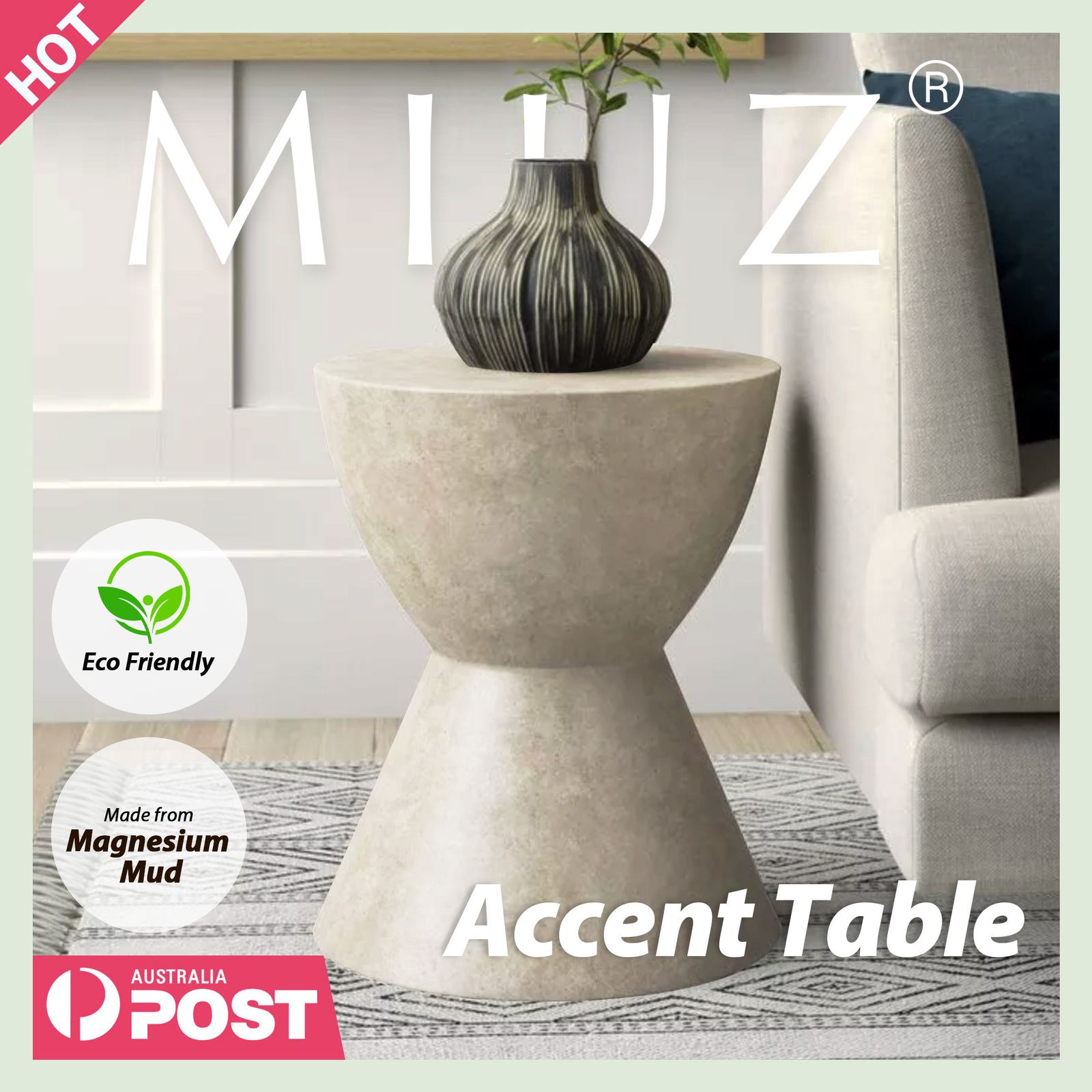 MIUZ Side Table Coffee Tables Chair Stand Rustic Outdoor Accent Table