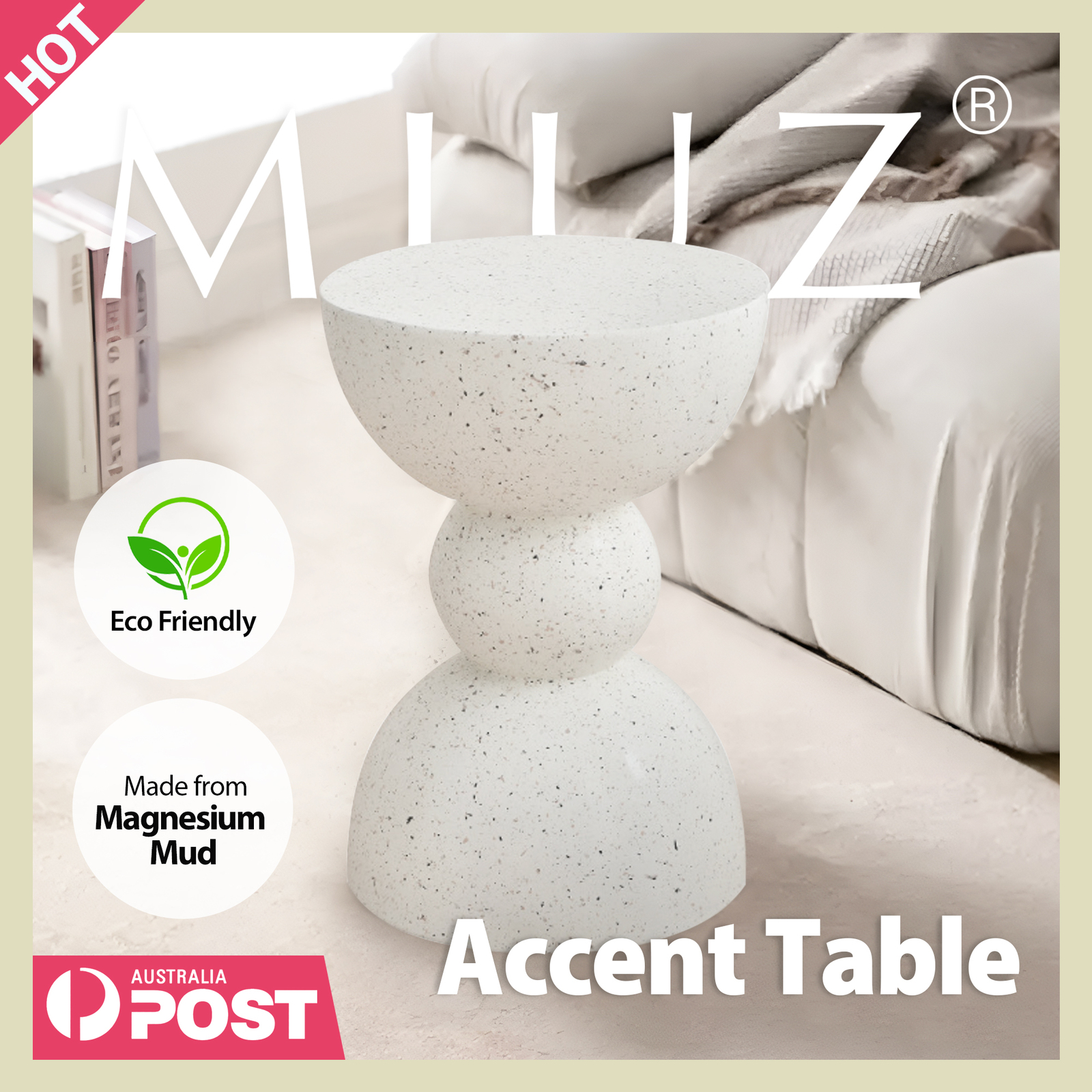 MIUZ Side Table Round Coffee Table Chair Stand Indoor Outdoor End Accent Tables