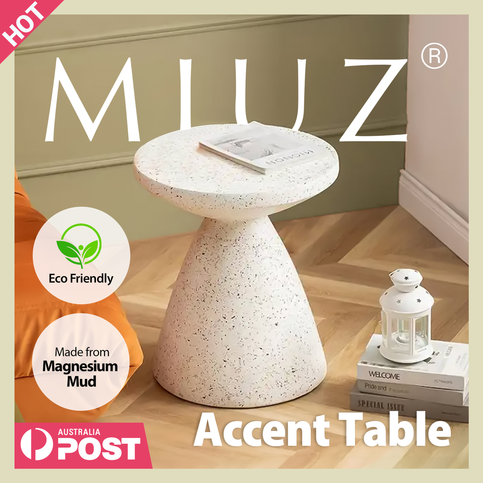 MIUZ Round Coffee Table Side Table Chair Stand Indoor Outdoor End Accent Tables