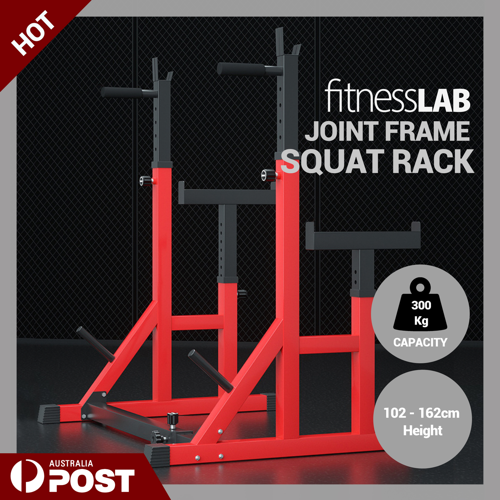 FitnessLab Adjustable Squat Rack Fitness Exercise Weight Lifting Home ...