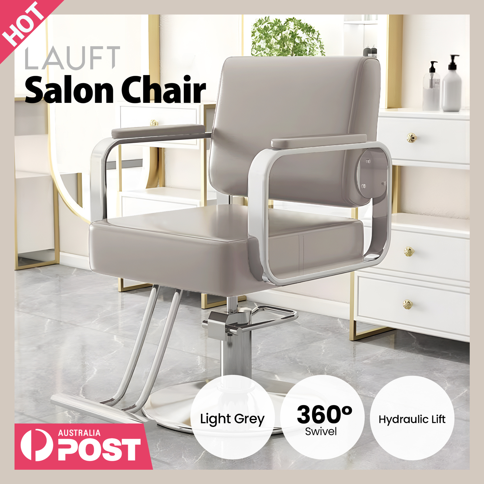Lauft Salon Stool Swivel Chair Backrest Barber Hair Dresser Chair Hydraulic Lift - Picture 12 of 110