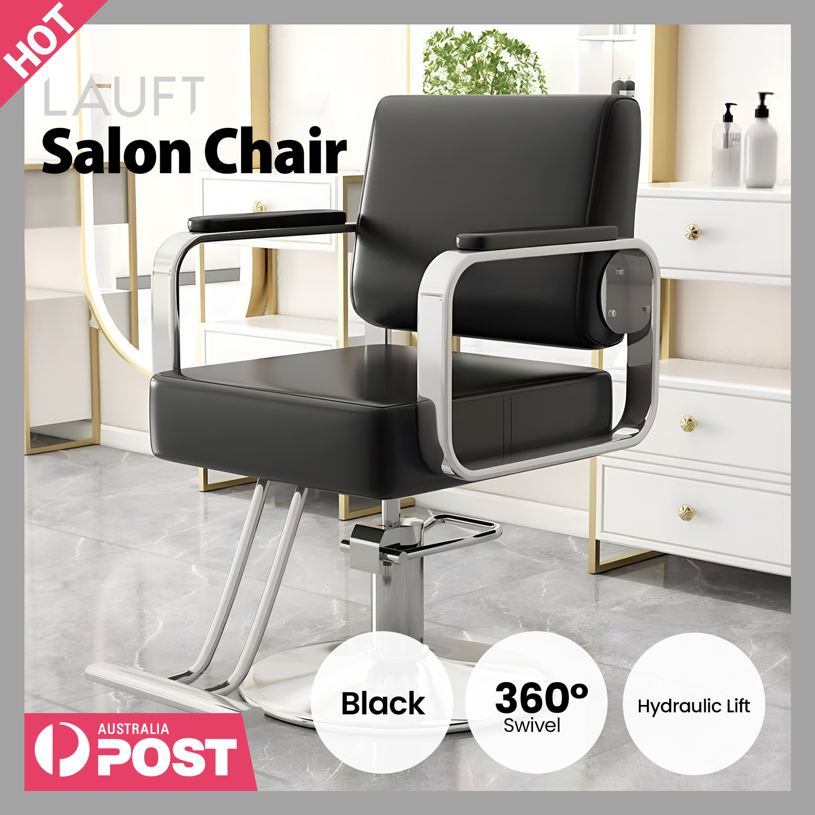 Lauft Salon Stool Swivel Chair Backrest Barber Hair Dresser Chair Hydraulic Lift - Picture 23 of 110