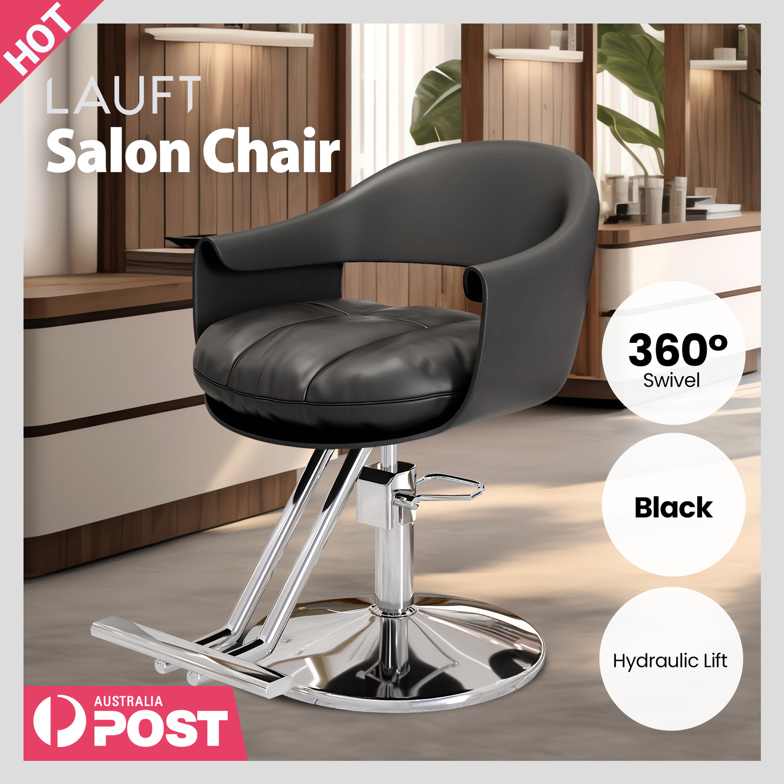 Lauft Salon Stool Swivel Chair Backrest Barber Hair Dresser Chair Hydraulic Lift - Picture 34 of 110