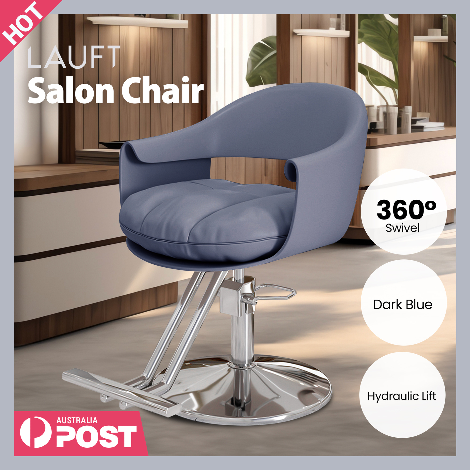 Lauft Salon Stool Swivel Chair Backrest Barber Hair Dresser Chair Hydraulic Lift - Picture 45 of 110