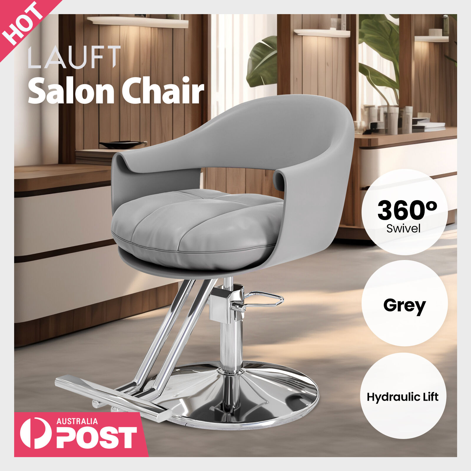 Lauft Salon Stool Swivel Chair Backrest Barber Hair Dresser Chair Hydraulic Lift - Picture 67 of 110