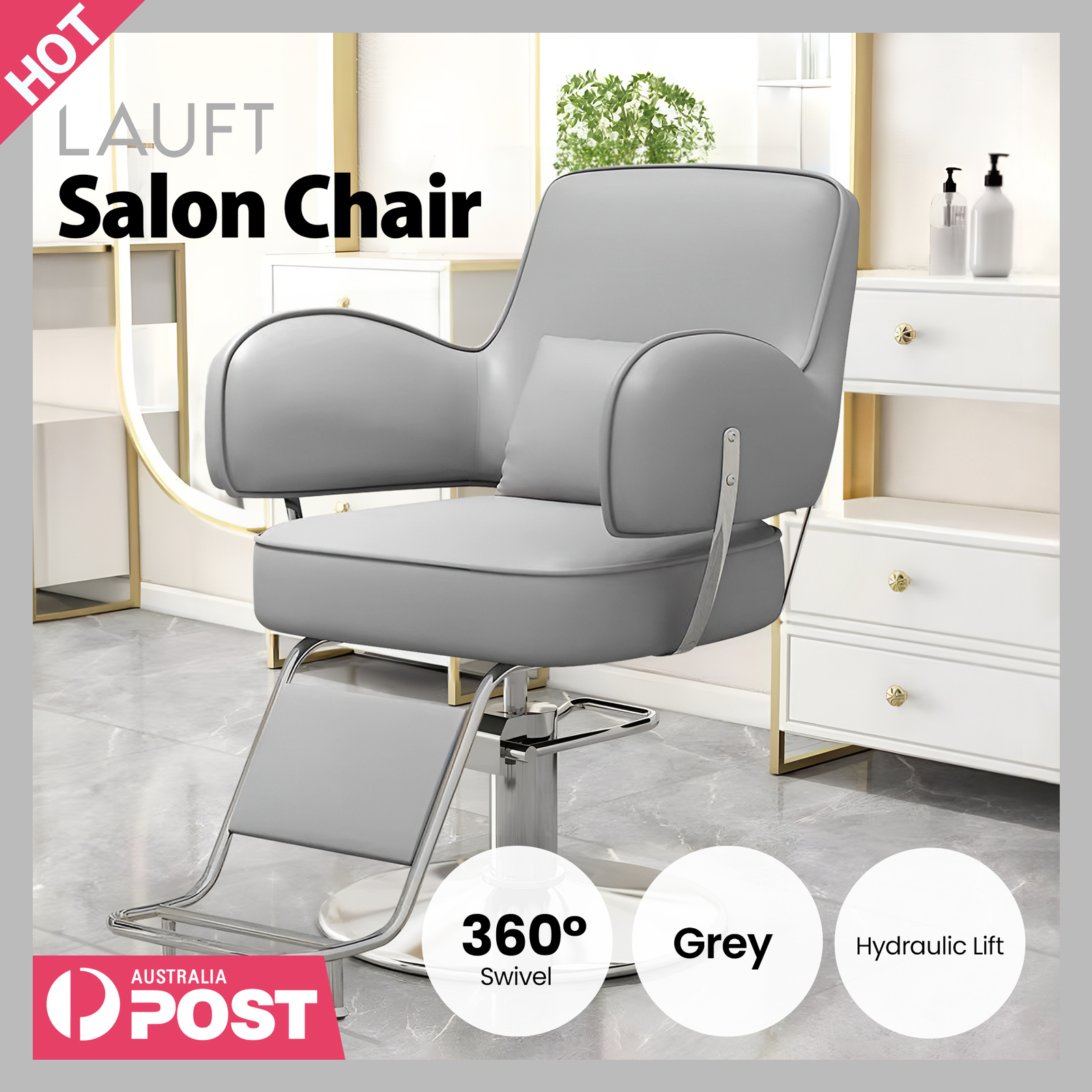 Lauft Salon Stool Swivel Chair Backrest Barber Hair Dresser Chair Hydraulic Lift - Picture 78 of 110