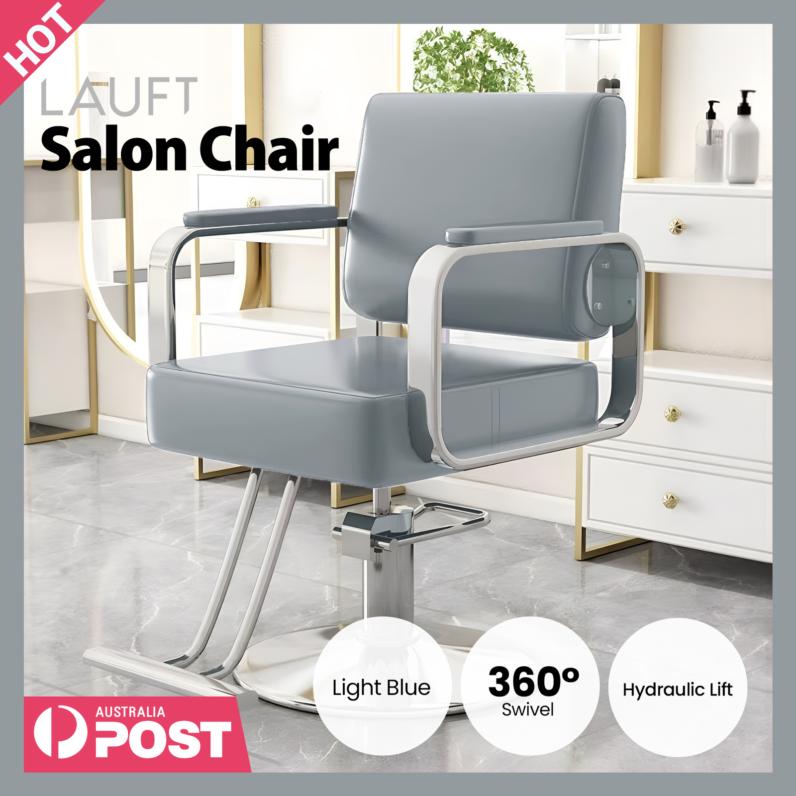 Lauft Salon Stool Swivel Chair Backrest Barber Hair Dresser Chair Hydraulic Lift - Picture 89 of 110